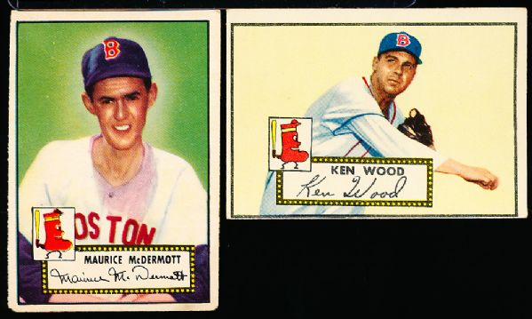 1952 Topps Bb- 2 Boston Red Sox Cards