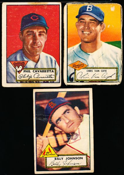 1952 Topps Bb- 3 Cards