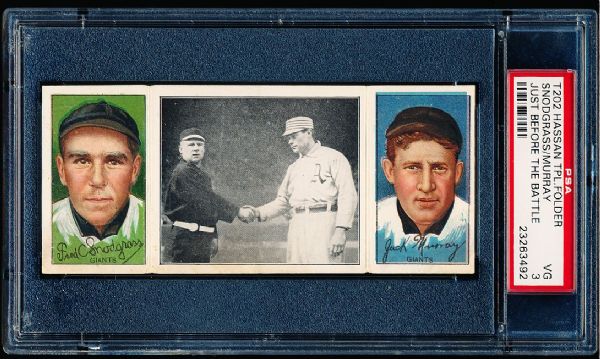 1912 T202 Hassan Triple Folder- “Just Before The Battle”- Murray/ Snodgrass-    - PSA Vg 3 -