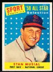 1958 Topps Bb- #476 Stan Musial, All Star