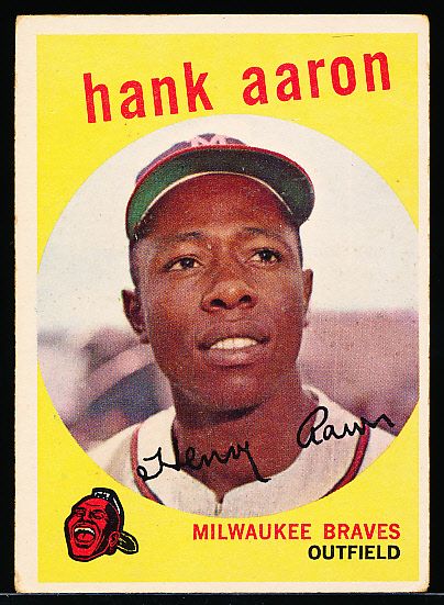 1959 Topps Bb- #380 Hank Aaron, Braves
