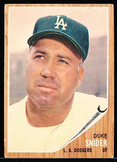 1962 Topps Bb- #500 Duke Snider, Dodgers