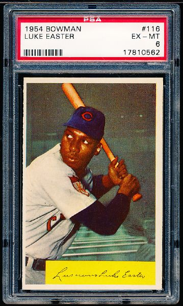 1954 Bowman Baseball- #116 Luke Easter, Cleveland- PSA Ex-Mt 6 