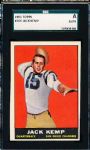 1961 Topps Football- # 166 Jack Kemp, Chargers- SGC A (Authentic)