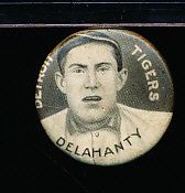1910-12 P2 Sweet Caporal Baseball Pin- Jim Delehanty, Detroit Tigers