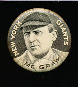 1910-12 P2 Sweet Caporal Baseball Pin- John McGraw, NY Giants