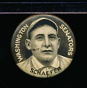 1910-12 P2 Sweet Caporal Baseball Pin- Germany Schaefer, Washington