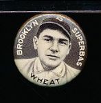 1910-12 P2 Sweet Caporal Baseball Pin- Zack Wheat, Brooklyn- Small Letter version