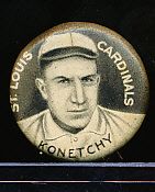 1910-12 P2 Sweet Caporal Baseball Pin- Ed Konetchy, Cardinals