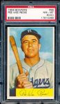 1954 Bowman Baseball- #58 Pee Wee Reese, Dodgers- PSA NrMt-Mt 8(OC) 