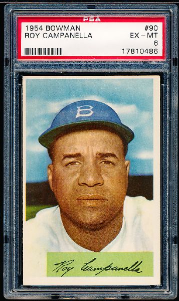 1954 Bowman Baseball- #90 Roy Campanella, Dodgers- PSA Ex-Mt 6 