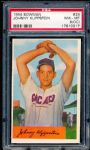 1954 Bowman Baseball- #29 Johnny Klippstein, Cubs- PSA NM-MT 8 (OC)