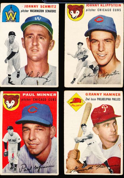 1954 Topps Baseball- 4 Cards