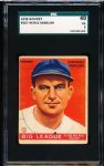 1933 Goudey Baseball- #187 Heinie Manush, Washington Senators- SGC 40 (Vg 3)