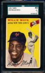 1954 Topps Baseball- #90 Willie Mays, Giants- SGC 40 (Vg 3)