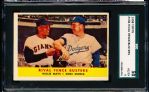 1958 Topps Baseball- #436 Rival Fence Busters- Mays/ Snider- SGC 50 (Vg-Ex 4)