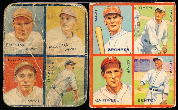 1935 Goudey 4 in 1- 2 Diff.