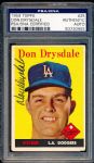 1958 Topps Bsbl. #25 Don Drysdale, Dodgers- Autographed- PSA/DNA Slabbed/ Certified