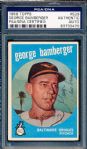 1959 Topps Bsbl. #529 George Bamberger RC, Orioles- High Number, Autographed- PSA/DNA Slabbed/ Certified