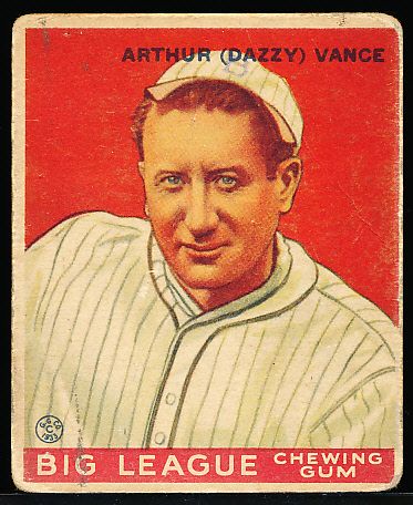 1933 Goudey Baseball- #2 Dazzy Vance, Cardinals
