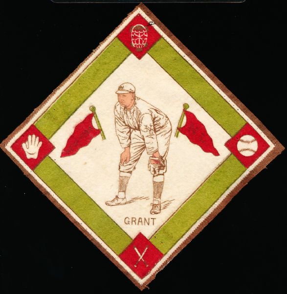 1914 B18 Baseball Blanket- Eddie Grant, New York NL- Green Base Paths