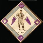 1914 B18 Baseball Blanket- Ham Hyatt, New York NL- Purple Pennants