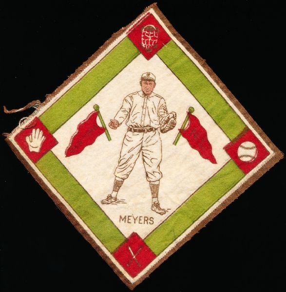 1914 B18 Baseball Blanket- Chief Meyers, New York NL- Green Base Paths