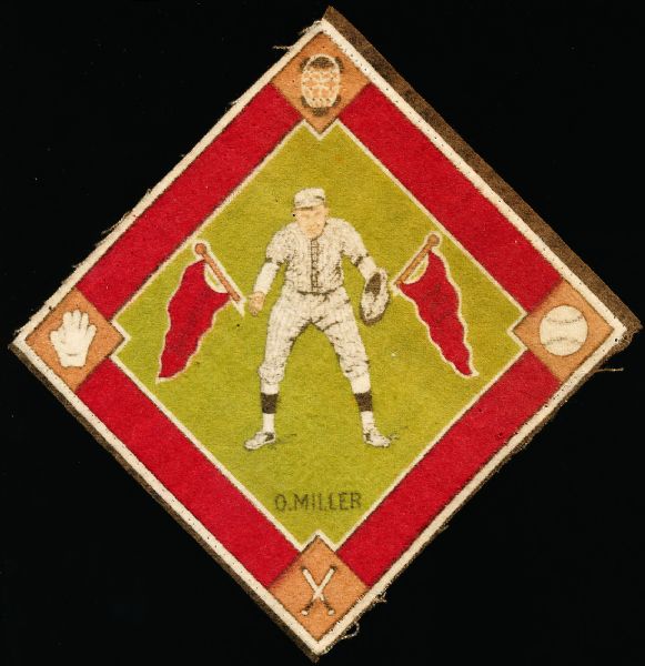 1914 B18 Baseball Blanket- Otto Miller, St. Louis NL- Green Infield
