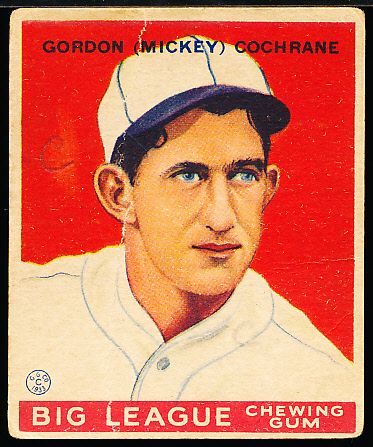 1933 Goudey Baseball- #76 Mickey Cochrane, A’s