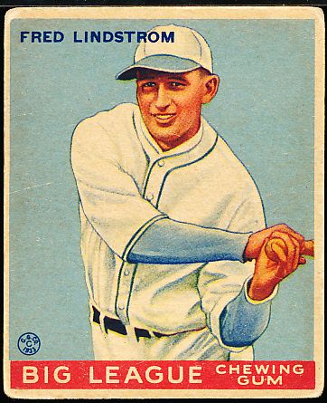 1933 Goudey Baseball- #133 Fred Lindstrom, Pirates