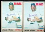 1970 Topps Bb- #500 Hank Aaron, Braves- 2 Cards
