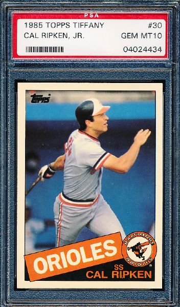 1985 Topps Tiffany Baseball- #30 Cal Ripken Jr.- PSA Gem Mint 10 