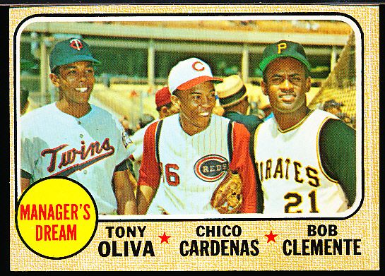 1968 T Bb- #480 Manager’s Dream- Oliva/ Cardenas/ Clemente