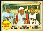1968 T Bb- #480 Manager’s Dream- Oliva/ Cardenas/ Clemente