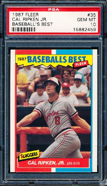 1987 Fleer “Baseball’s Best” Baseball- #35 Cal Ripken Jr.- PSA Gem Mint 10