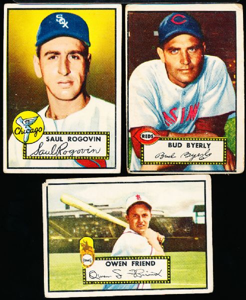 1952 Topps Baseball- 3 Diff.