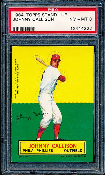 1964 Topps Baseball Stand-Up - Johnny Callison, Phillies- PSA Nm-Mt 8