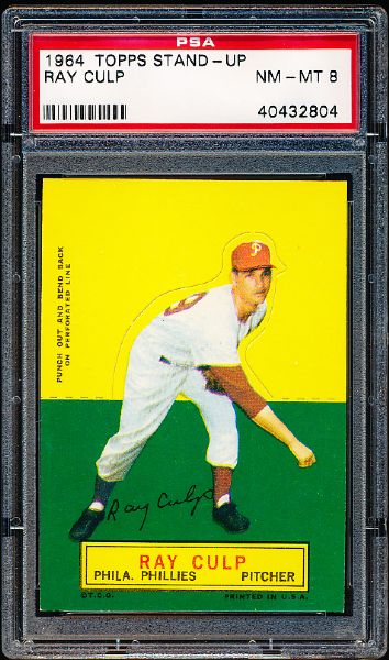 1964 Topps Baseball Stand-Up - Ray Culp, Phillies- SP! - PSA Nm-Mt 8