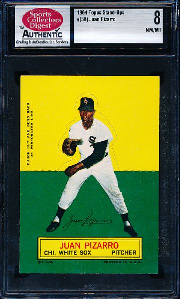 1964 Topps Baseball Stand-Up - Juan Pizzaro, White Sox- SCD Authentic Nm-Mt 8 