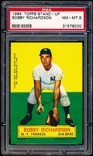 1964 Topps Baseball Stand-Up - Bobby Richardson, Yankees- PSA Nm-Mt 8 