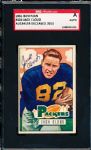 1951 Bowman Fb- #124 Jack Cloud, Packers- Autographed Card- SGC Certified Authentic & Holdered