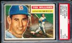 1956 Topps Baseball- #5 Ted Williams, Red Sox- PSA Vg+ 3.5- Gray Back