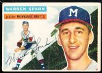 1956 Topps Baseball- #10 Warren Spahn, Braves- white back.