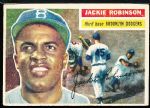 1956 Topps Baseball- #30 Jackie Robinson, Dodgers- White back.