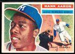 1956 Topps Baseball- #31 Hank Aaron, Braves- White back.