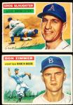 1956 Topps Baseball- 2 Cards- Both gray backs.