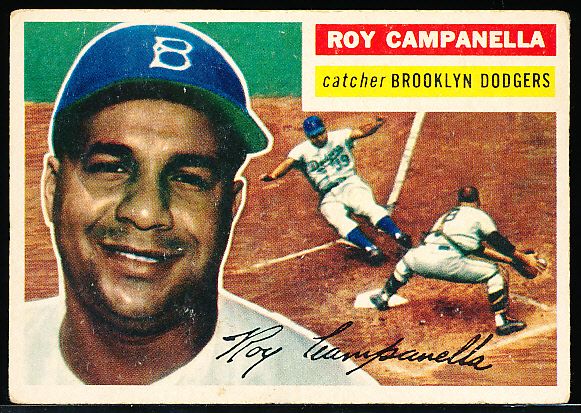 1956 Topps Baseball- #101 Roy Campanella, Dodgers- gray back