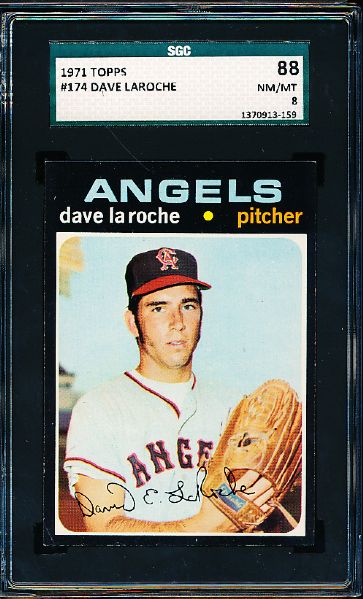 1971 Topps Baseball- #174 Dave LaRoche, Angels- SGC 88 (Nm/Mt 8)