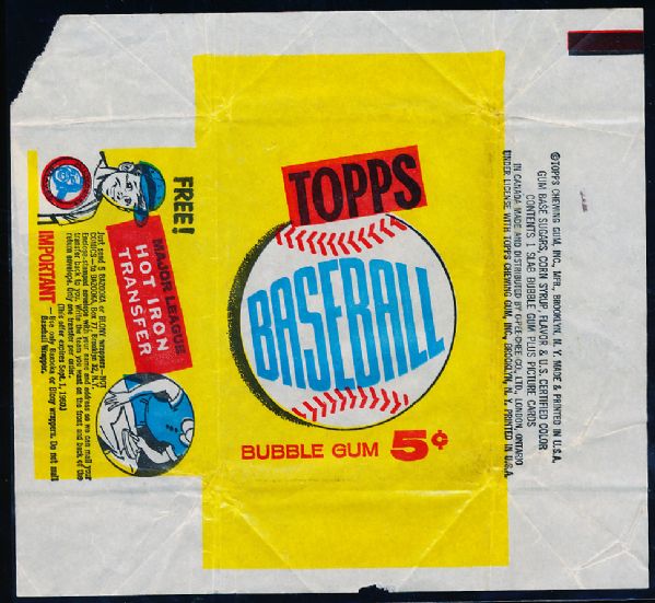1960 Topps Baseball- 5 Cent Wrapper