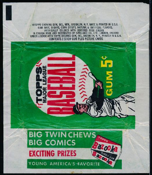 1962 Topps Baseball- 5 Cent Wrapper